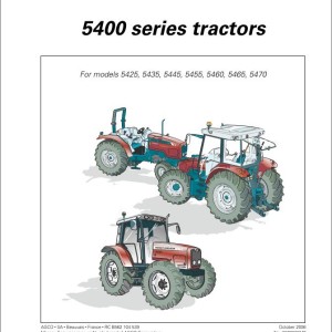 Massey Ferguson 5425 to 5470 Operators Manual 3378983M2