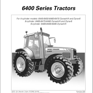 Massey Ferguson 6400 Series Operators Manual 3378434M4