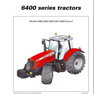 Massey Ferguson 6485 to 6499 Dyna6 Operators Manual 4315074M2