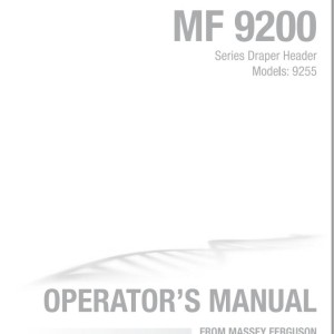 Massey Ferguson 9255 Operators Manual 71483066A