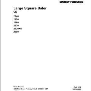 Massey Ferguson MF2200 Series Operators Manual 700746226D
