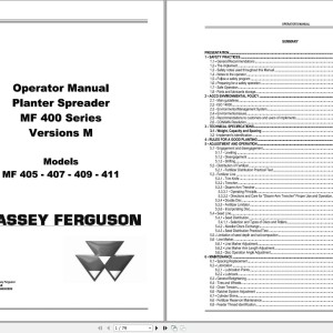 Massey Ferguson MF400 Series Version M Operators Manual 96980080M