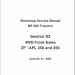 Massey Ferguson MF600 Workshop Service Manual