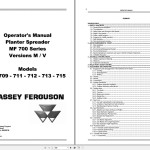Massey Ferguson MF700 Series Version M V Operators Manual 96980087M