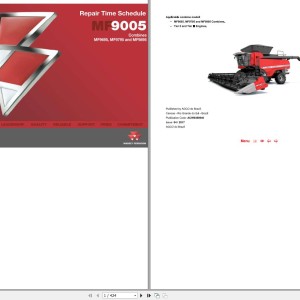 Massey Ferguson MF9695 MF9795 MF9895 Parts Manual ACW0388940