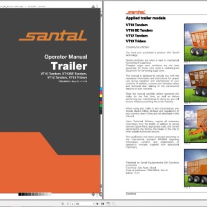 Santal VT10 Tandem to VT13 Tridem Operators Manual 7500.066.9