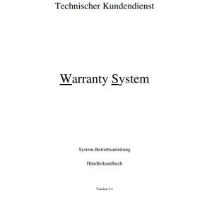 McCormick Warranty System Version 3.1 Operating Instructions DE