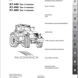 McCormick X7.4 Series Operation Manual 6521717M1