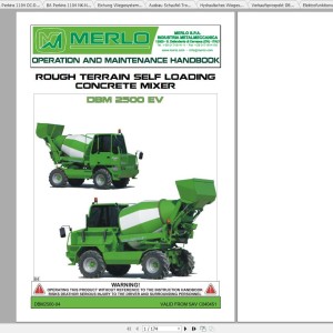Merlo DBM 2000 2500 3500 EV Concrete Mixer Service Manual