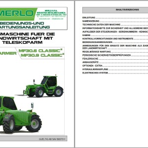 Merlo Multifarmer MF30.6 MF30.9 Classic Service Manual