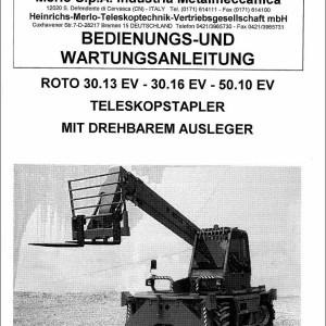 Merlo ROTO EV R30.13 to R50.10 Service Manual (- SAV 815441)