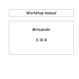 Mitsubishi S16R Series Engine Workshop Manual 99249-36130