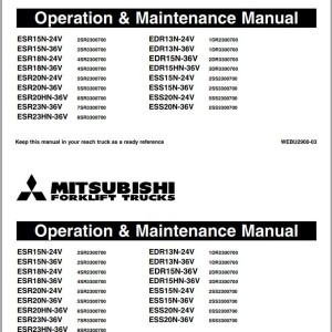 Mitsubishi EDR13N-36V - ESR23N-36V Schematic Operation & Maintenance Service Manual