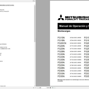 Mitsubishi FD20NM FD25NM FD28NM FD30NM FD33NM FD35NM Operation & Maintenance Service Manual