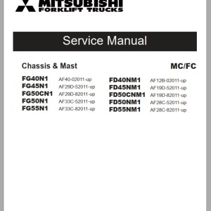 Mitsubishi FD40NM1 FD45NM1 FD50NM1 FD55NM1 Schematic Operation & Maintenance Service Manual