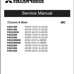 Mitsubishi FGC15N FGC18N FGC20CN FGC20N FGC25N FGC30N Schematic Operation & Maintenance Service Manual
