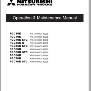 Mitsubishi FGC35K FGC40K FGC55K FGC60K FGC70K Schematic Operation & Maintenance Service Manual