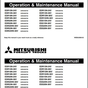 Mitsubishi ESR15N-24V Operation & Maintenance Manual