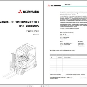 Mitsubishi FB25CN FB25N FB30CN FB30N FB35N Operation & Maintenance Manual