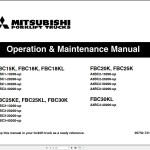 Mitsubishi FBC20K Operation & Maintenance Manual