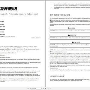 Mitsubishi FBC23N Schematic Operation & Maintenance Service Manual