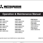 Mitsubishi FBC25EN Schematic Operation & Maintenance Service Manual