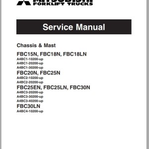 Mitsubishi FBC25N FBC30N Schematic Operation & Maintenance Service Manual