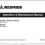 Mitsubishi FBC35N FBC40N FBC45N Schematic Service Manual