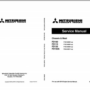 Mitsubishi FD115 FD135 Schematic Operation & Maintenance Service Manual