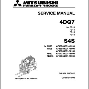 Mitsubishi FD18 Service Manual 99719-95100