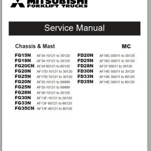 Mitsubishi FD30N Operation & Maintenance Service Manual
