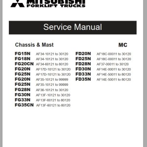 Mitsubishi FD33N FD35N Operation & Maintenance Service Manual