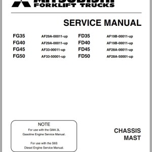 Mitsubishi FD40 Operation & Maintenance Service Manual