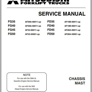 Mitsubishi FD45 Operation & Maintenance Service Manual