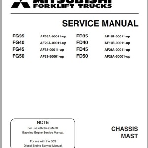 Mitsubishi FD50 Operation & Maintenance Service Manual