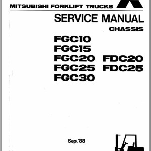 Mitsubishi FDC20 FDC25 Operation & Maintenance Service Manual