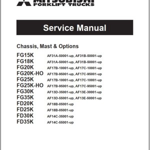 Mitsubishi FG15K FG25K FG25K-HO Schematic Operation & Maintenance Service Manual