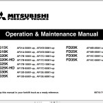 Mitsubishi FG15K FG25K FG25K-HO Schematic Operation & Maintenance Service Manual