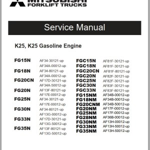 Mitsubishi FG15N FG18N Operation & Maintenance Service Manual