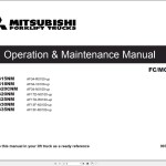 Mitsubishi FG15NM - FG35NM Schematic Operation & Maintenance Service Manual