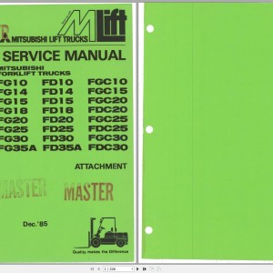 Mitsubishi FG18 FG20 Schematic Operation & Maintenance Service Manual