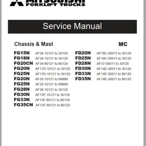 Mitsubishi FG20CN FG20N FG25N FG30N Operation & Maintenance Service Manual