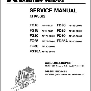 Mitsubishi FG20HP Schematic Operation & Maintenance Service Manual