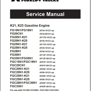 Mitsubishi FG20N HO FG25N HO Schematic Operation & Maintenance Service Manual