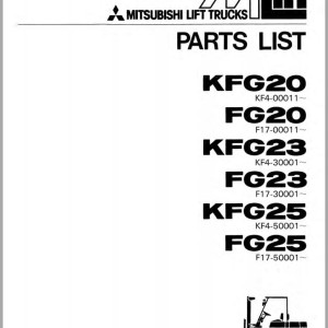 Mitsubishi FG23 FG25 Spare Parts Catalog 98721-929A0