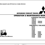 Mitsubishi FG25 FG30 Schematic Operation & Maintenance Service Manual