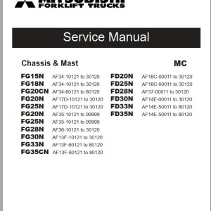 Mitsubishi FG28N Schematic Operation & Maintenance Service Manual