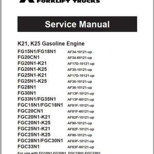 Mitsubishi FG33N FG35N Operation & Maintenance Service Manual