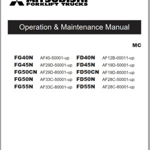 Mitsubishi FG40N FG45N FG50N FG55N Schematic Operation & Maintenance Manual