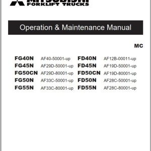 Mitsubishi FG50CN Schematic Operation & Maintenance Manual